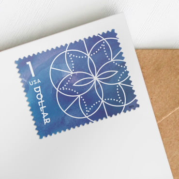NOT Forever Stamp-$1 Stamps 2024 Geometric Floral Design – Art Collection, First-Class Rate(Not a Forever Stamp)