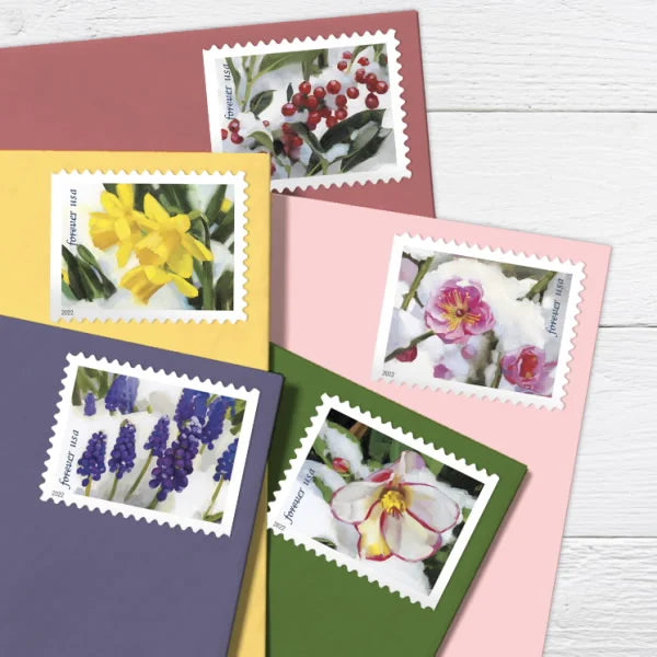 Forever Stamps 2022 Snowy Beauty – Winter Nature Collection, First-Class Postage