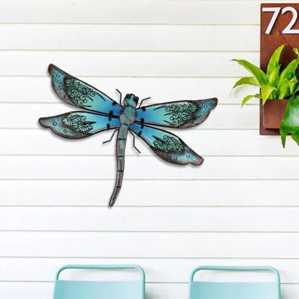 Large dragonfly wall decor-rustic dragonfly metal wall art