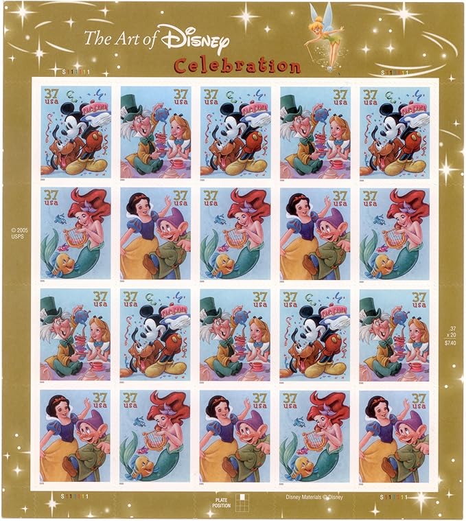 NOT Forever Stamp-37¢ Stamps 2005 The Art of Disney – Celebration Series, Cultural Heritage, First-Class Rate
