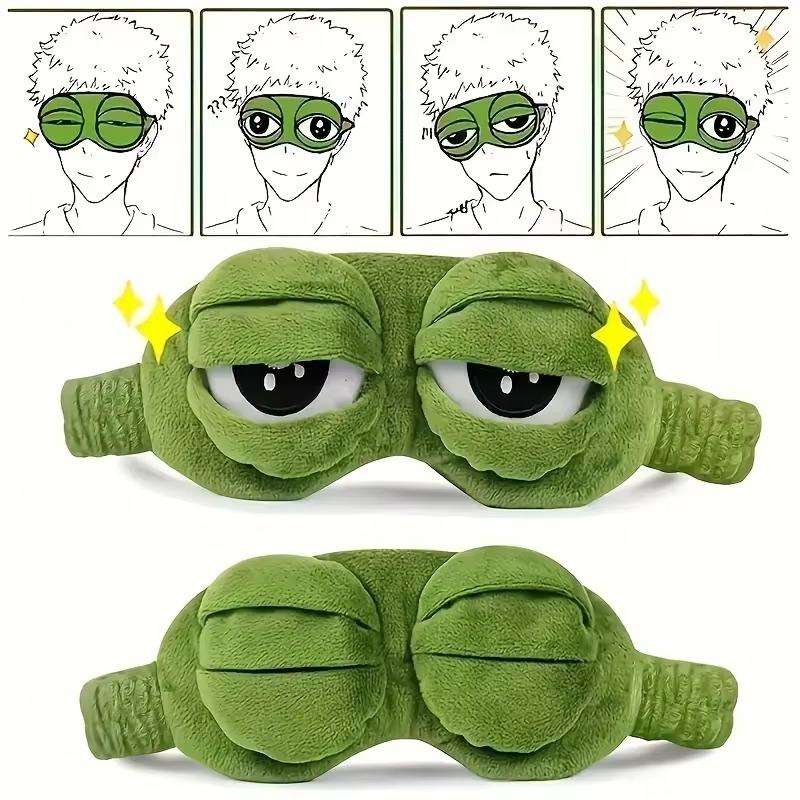 3D Frog Sleep Mask Soft Cartoon Eyeshade for Rest and Travel