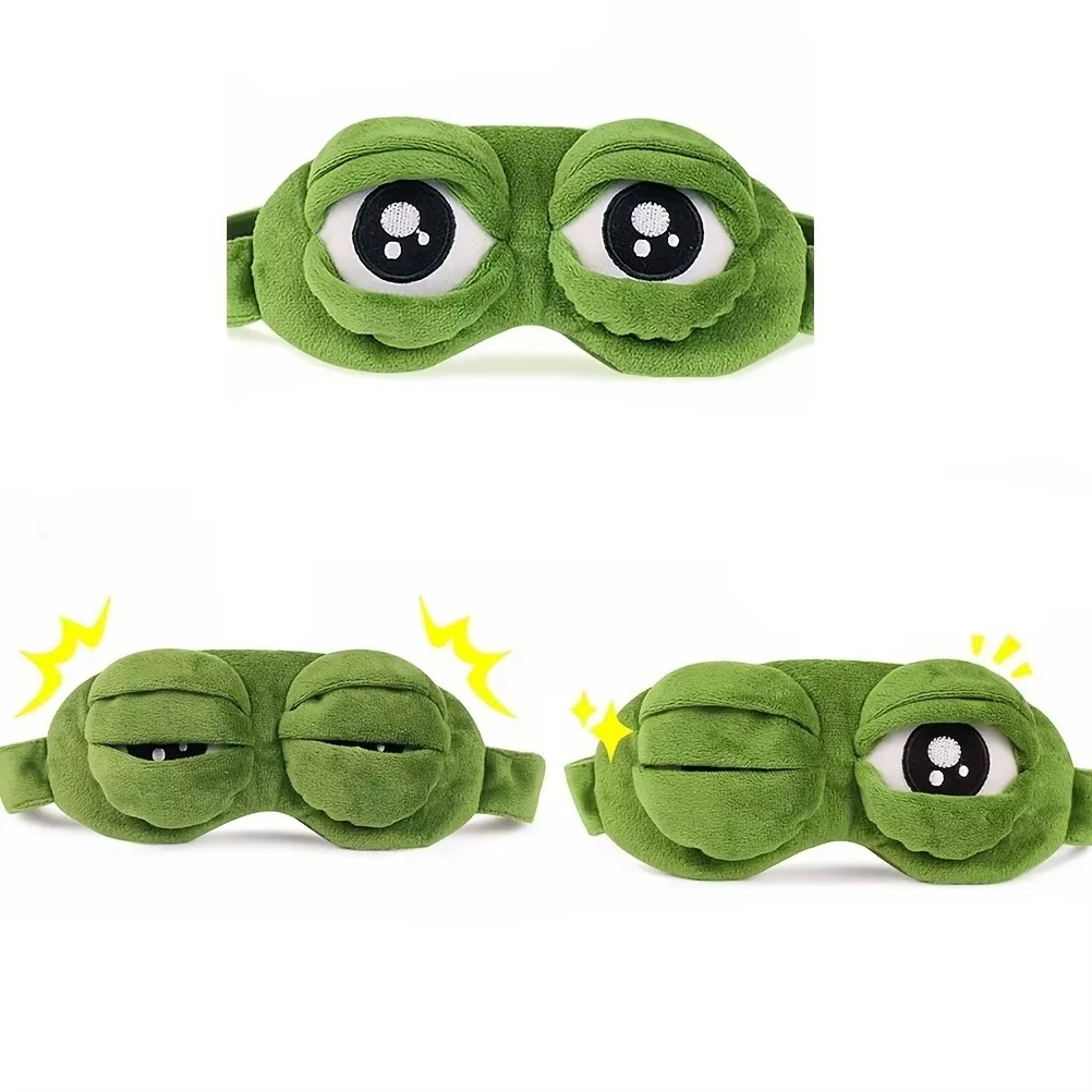 3D Frog Sleep Mask Soft Cartoon Eyeshade for Rest and Travel