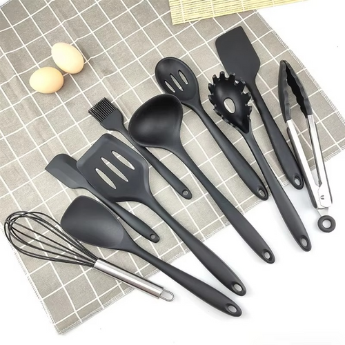 10 Piece Silicone Kitchen Utensil Set for Cooking and Baking