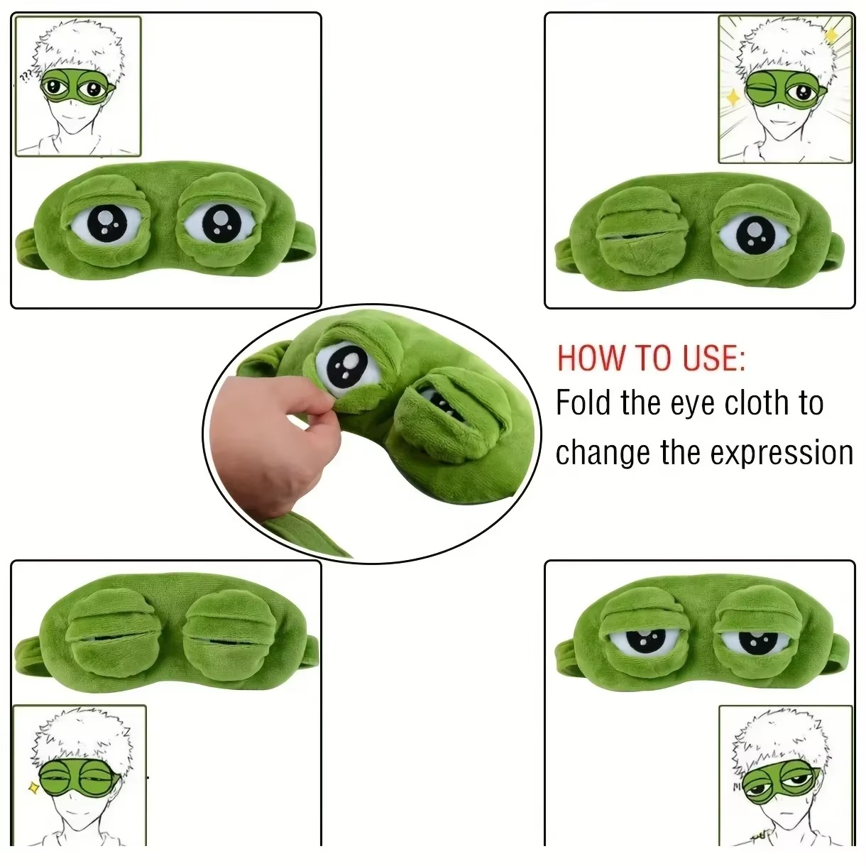 3D Frog Sleep Mask Soft Cartoon Eyeshade for Rest and Travel
