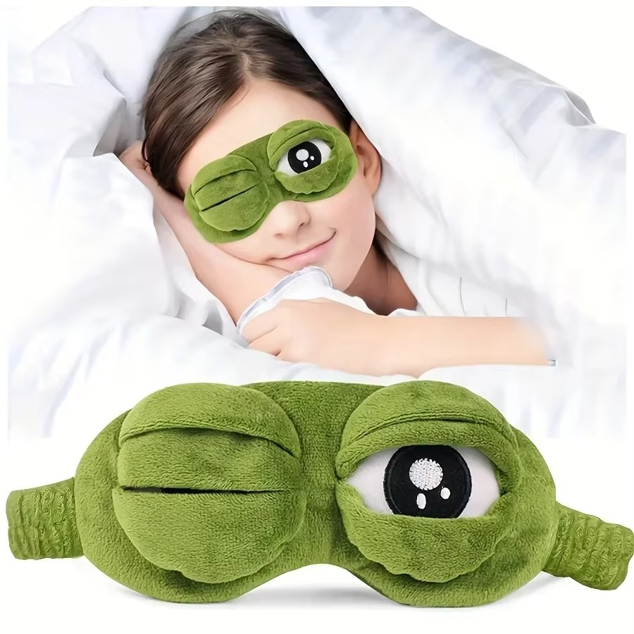 3D Frog Sleep Mask Soft Cartoon Eyeshade for Rest and Travel