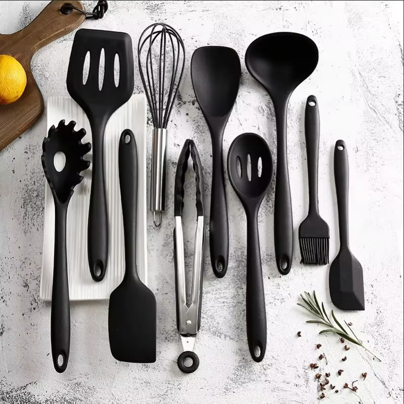 10 Piece Silicone Kitchen Utensil Set for Cooking and Baking