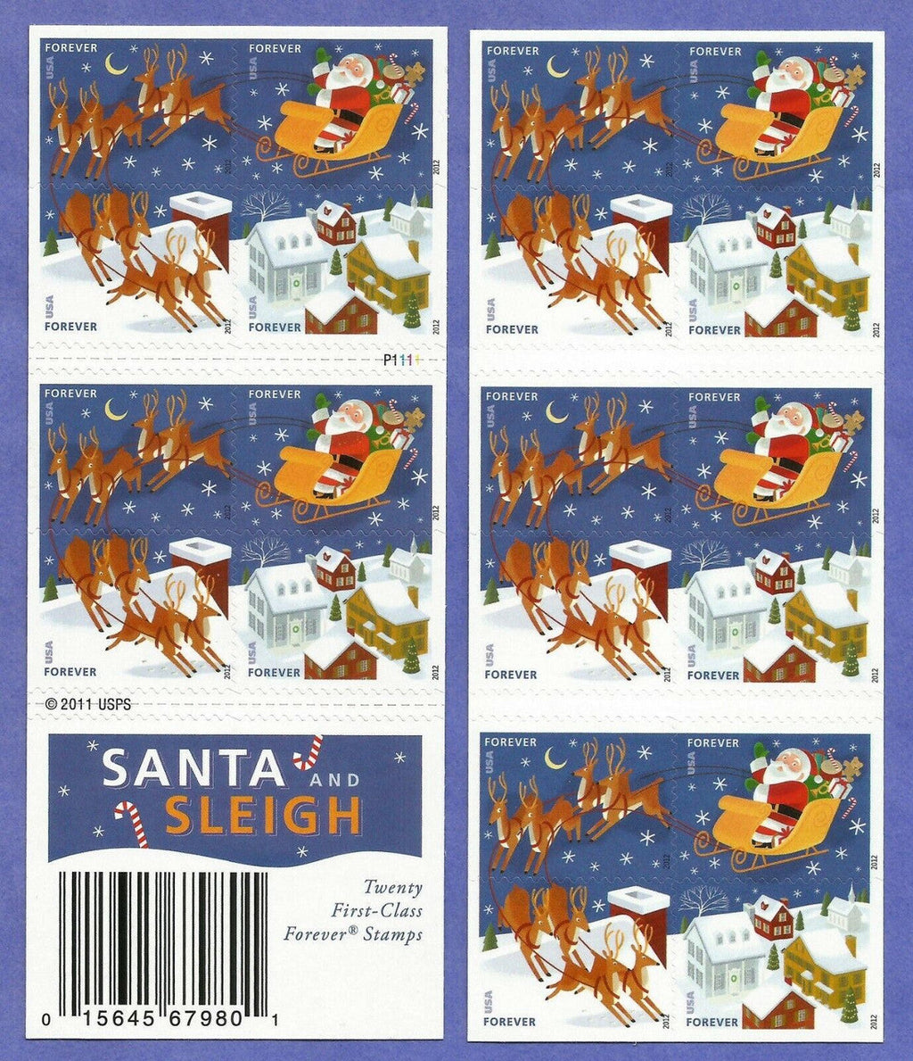NOT Forever Stamp-44¢ Stamps 2012 Santa and Sleigh – Holiday Celebration, First-Class Postage
