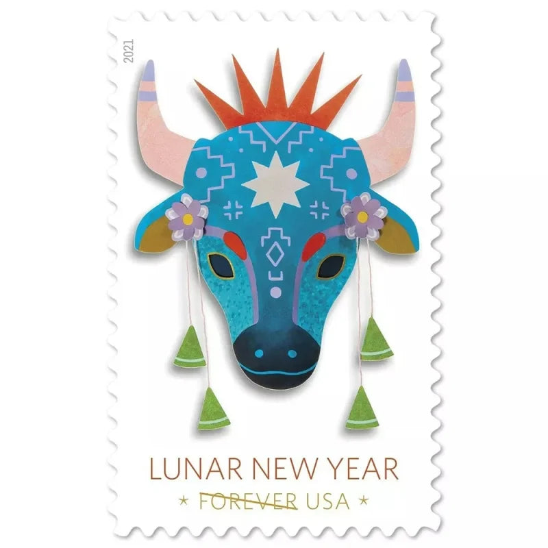 Forever Stamps 2021 Lunar New Year – Year of the Ox, Holiday Celebration, First-Class Postage