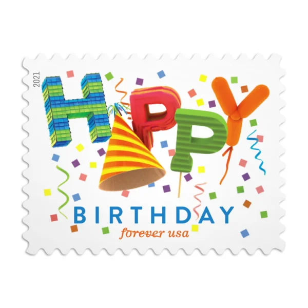 Forever Stamps 2021 Happy Birthday – Celebration, First-Class Postage