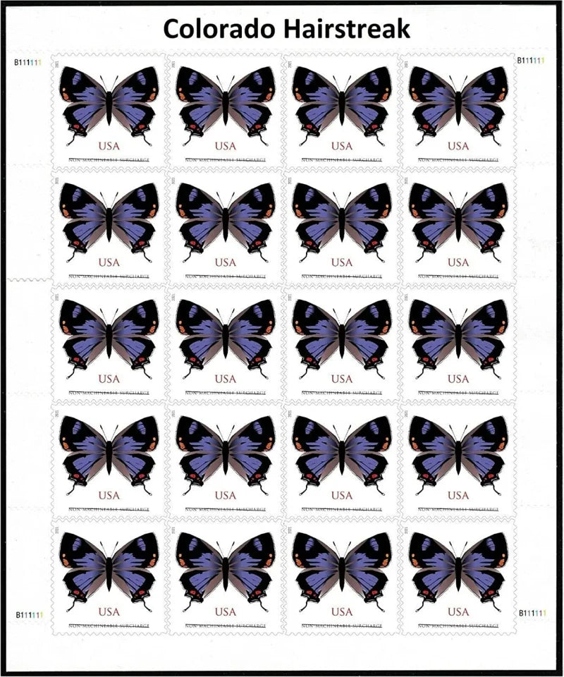 NOT Forever Stamp-$1.12 Stamps 2021 Colorado Hairstreak Butterfly – Non-Machinable Surcharge, First-Class Rate