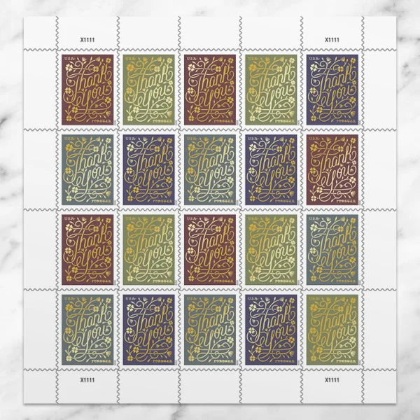 Forever Stamps 2020 Thank You – Appreciation Greeting, First-Class Postage