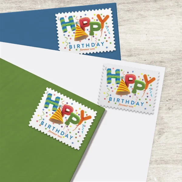 Forever Stamps 2021 Happy Birthday – Celebration, First-Class Postage