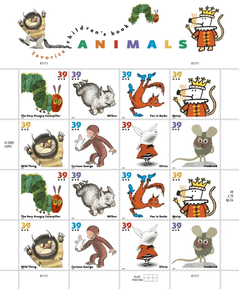 NOT Forever Stamp-First-Class Stamps 2006 Children’s Book Animals – Literary Characters, 39¢ First-Class Rate