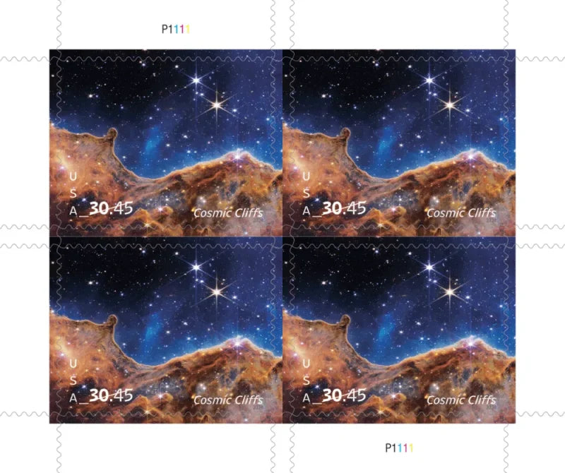 NOT Forever Stamp-USPS Priority Mail Express Stamps 2024 Cosmic Cliffs – $30.45 Rate