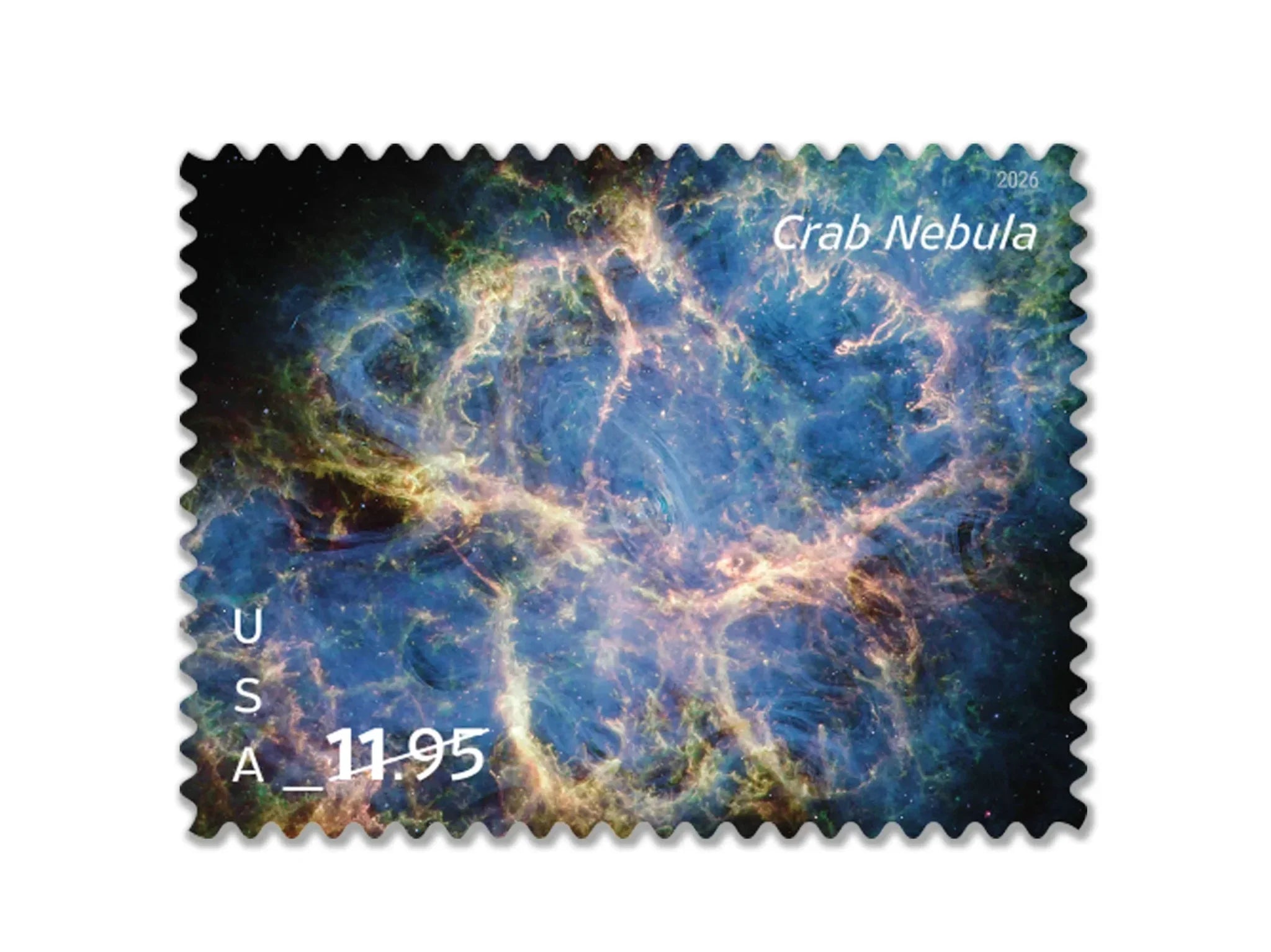 NOT Forever Stamp-$11.95 Stamps 2026 Crab Nebula – Astronomy Collection, Priority Mail Rate