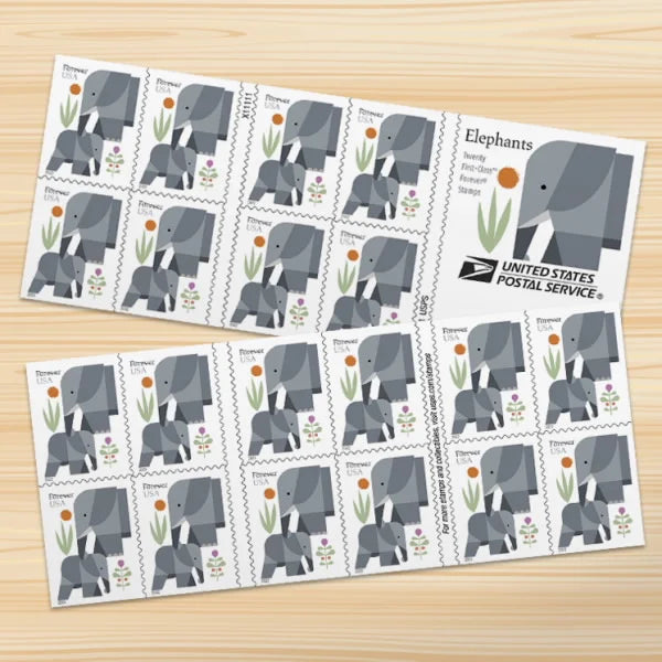 Forever Stamps 2022 Elephants – Nature Series, First-Class Postage