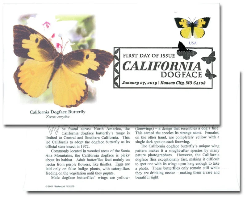 NOT Forever Stamp-$1.12 Stamps 2019 California Dogface Butterfly – Non-Machinable Surcharge, First-Class Rate