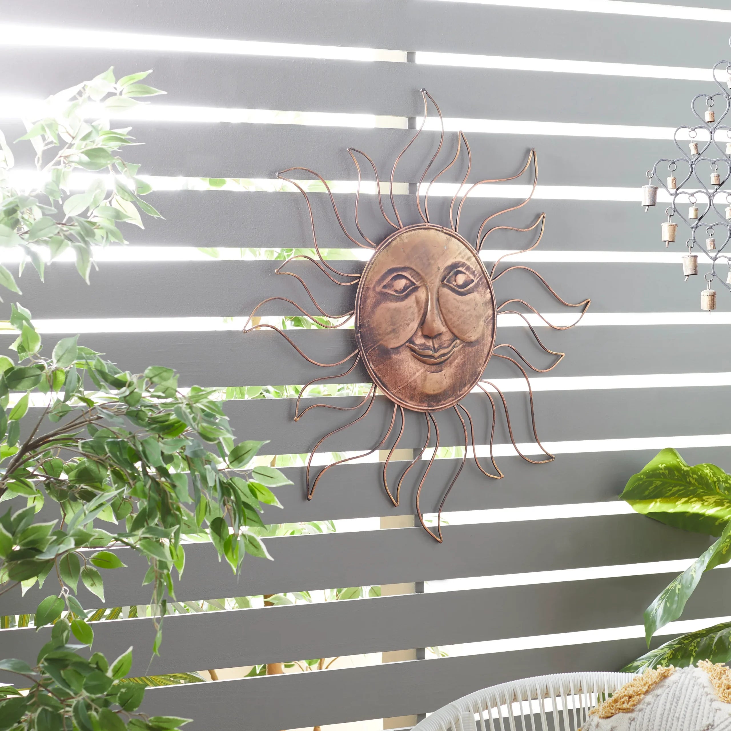 Metal Eclectic Celestial “Sun Face” Designed Wall Décor