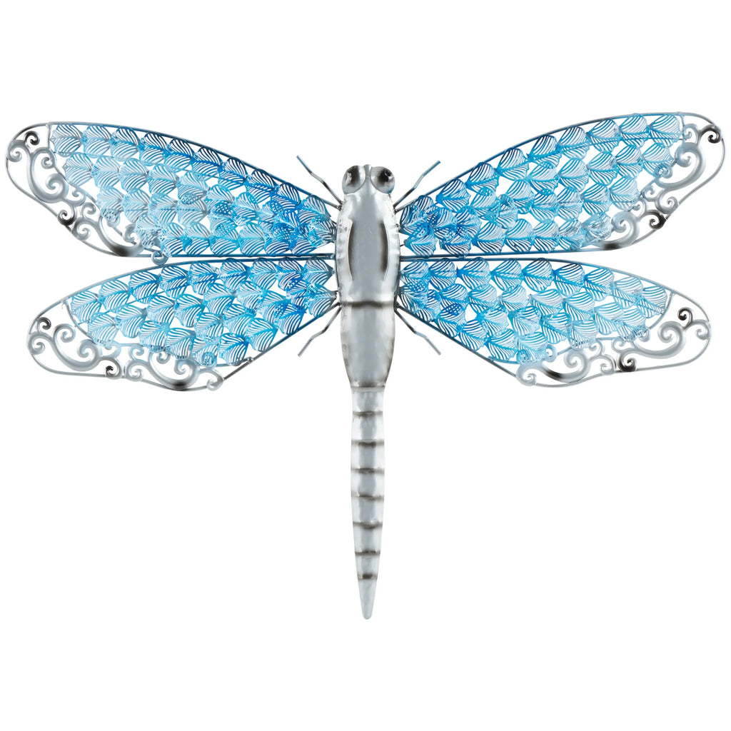 Eclectic Metal Turquoise Indoor/Outdoor Dragonfly Wall Décor,