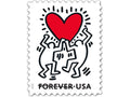 Forever Stamps 2025 Love – Keith Haring Heart Design, Wedding Invitation, First-Class Postage