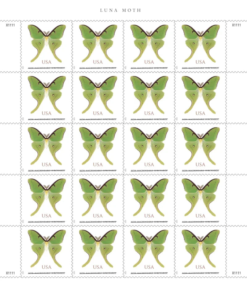 NOT Forever Stamp-Non-Machinable Surcharge Stamps 2025 Luna Moth – Nature Series, First-Class Rate