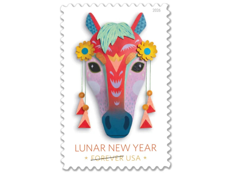 Forever Stamps 2026 Lunar New Year – Year of the Horse, Holiday Celebration, First-Class Postage