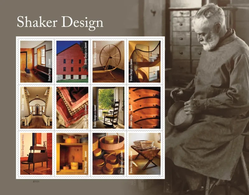 Forever Stamps 2024 Shaker Design – American Craft & Architecture, First-Class Postage