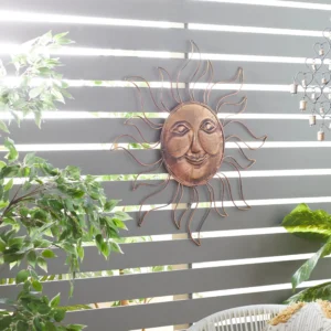 Metal Eclectic Celestial "Sun Face" Designed Wall Décor