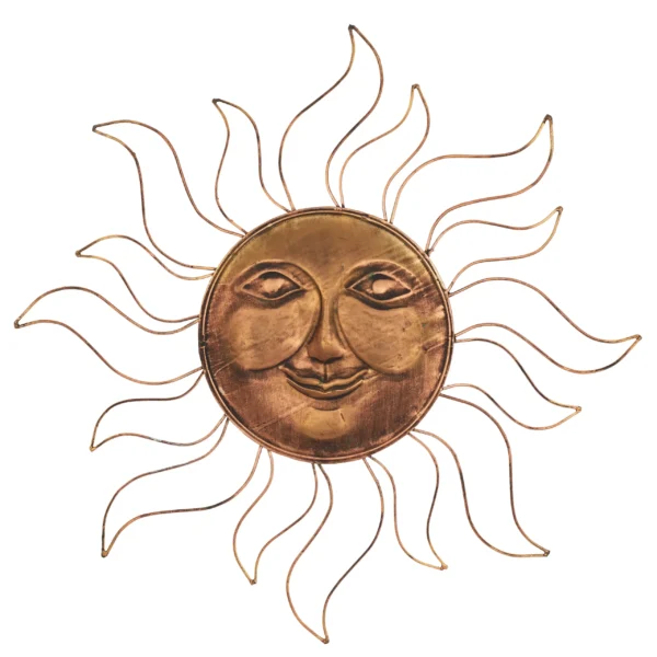 Metal Eclectic Celestial "Sun Face" Designed Wall Décor - Image 3